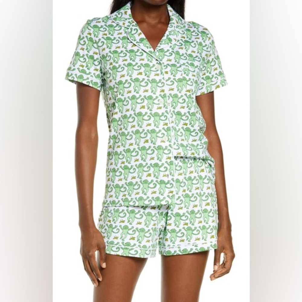 Roller Rabbit Green Monkey Print Pajama Set